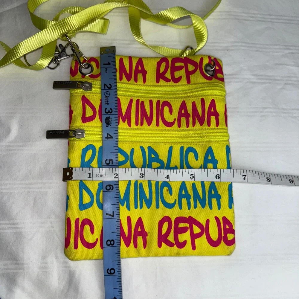 Dominican Republic Crossbody Bag‎ Travel Purse Yellow Pink Blue